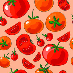 seamless pattern with tomatoes