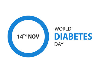 14th November - World diabetes day design. Awareness day clipart image isolated on white background
