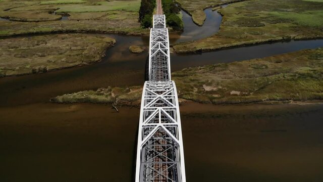 Centered Eiffel bridge in the north of Portugal
