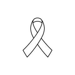 Awareness ribbon outline icon. Clipart image isolated on white background