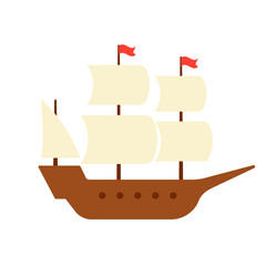 Mayflower ship icon. Clipart image isolated on white background - obrazy, fototapety, plakaty