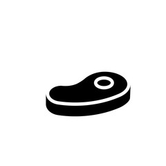 Meat glyph icon. Clipart image isolated on white background