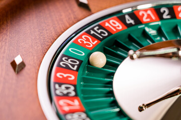 Roulette table close up at the Casino