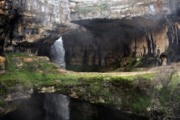 Baatara gorge waterfall and the natural bridges, Tannourine, Lebanon