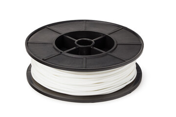 White filament 3d printer isolated on white background