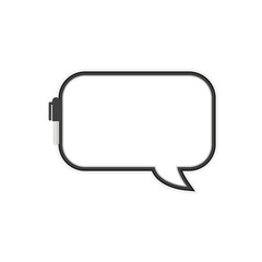 Dry erase board speech bubble icon. Clipart image isolated on white background