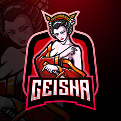 Geisha esport logo mascot design