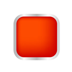 button square shape red for buttons games play isolated on white, red modern buttons simple and convex, square button red flat style icon sign for applications, buttons square for website app