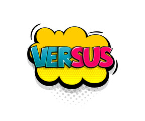 Comic text versus speech bubble pop art style