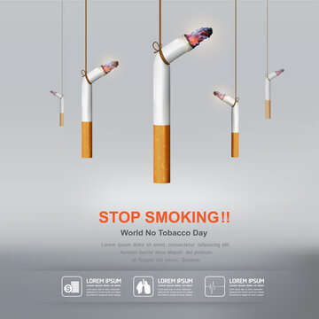 World No Tobacco Day Vector Concept Stop Smoking