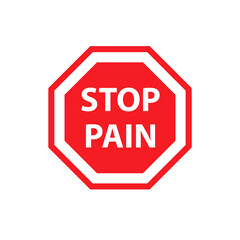 Stop pain road sign. Clipart image isolated on white background