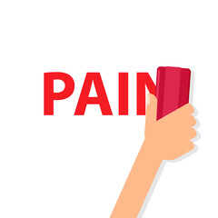 Pain relief poster. Clipart image isolated on white background