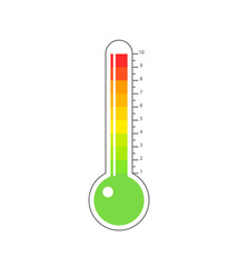 1-10 Pain level thermometer. Clipart image isolated on white background