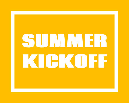 Summer kickoff poster icon. Clipart image