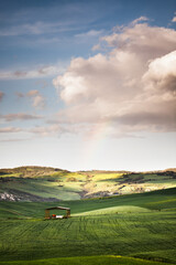 he sun breaks through the clouds.