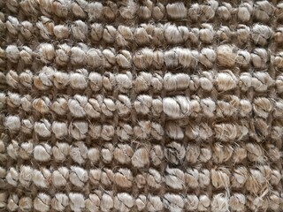 The rug is made of close-up hemp rope. Close up of a carpet