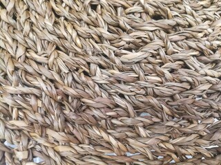 Background texture of wicker seagrass clear lacquer. 