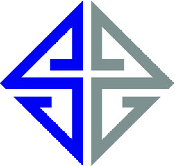 Reflected letter S logo