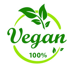 Vegan Organic Eco vector icon. Ecology Bio flat vector sign. Green leaf. Vector illustration