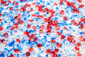 texture of the granules colored plastic