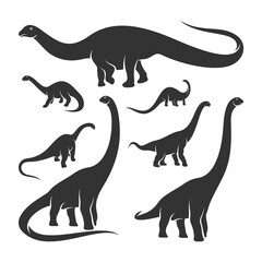 Set of Brontosaurus logo design vector. Icon Symbol. Template Illustration