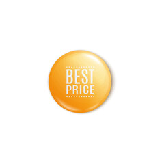 Best price yellow round pin or button in realistic style
