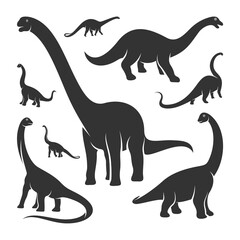 Set of Brontosaurus logo design vector. Icon Symbol. Template Illustration