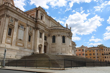 Fototapeta na wymiar Santa Maria Maggiore and Piazza Dell Esquilino, Rome, Italy an ancient Catholic basilica of Rome