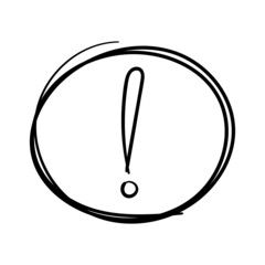 Handwritten exclamation mark. Danger. Warning. Exclamation point
