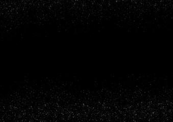 Digital black background with fade white dots at top and bottom. Texture grunge retro backdrop. Illustration dark wallpaper.