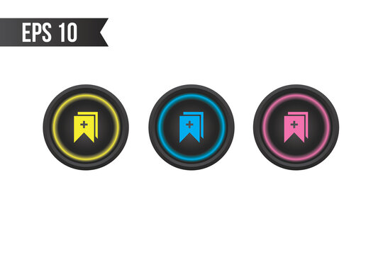 circle bookmark button icon / favorite button for websites / applications