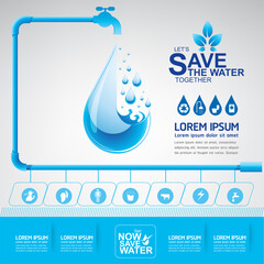 Save Water Vector Concept Water is Life