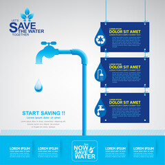 Save Water Vector Concept Water is Life