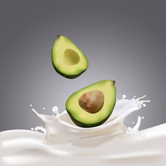 Milk, yogurt splashing, vector concept