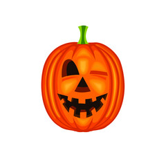 Vector illustration of a cartoon Halloween pumpkin