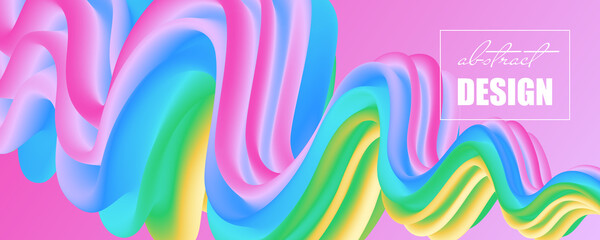 Colorful abstract background with futuristic gradient waves. Trendy illustration for business poster, web banner, landing page or cover