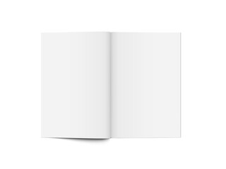 Blank Open Clear Paper Magazine Top View - obrazy, fototapety, plakaty