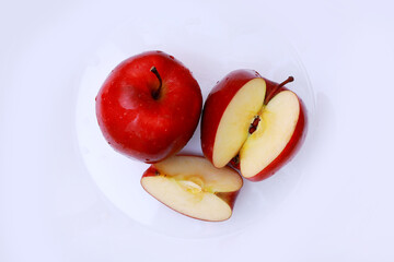 Red apples isolated on the white background 