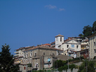 View of the City of Taverna (Calabria, Italy) with the church of Saint Barbara