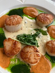 fresh pan seared diver scallops