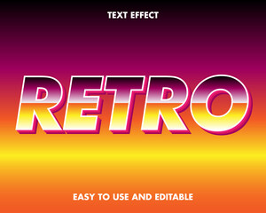 Editable text effect - retro style