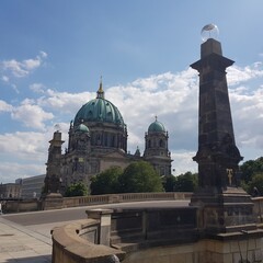 Fototapeta na wymiar berlin cathedral germany near river Spree