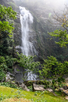 Wli Waterfalls in the middle of the mountains in Ghana.