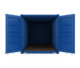 Open Shipping Container Isolated