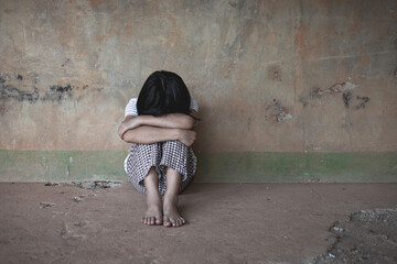 Young homeless despair traumatized child