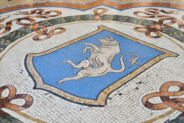 Mosaic of the bull under the Vittorio Emanuele gallery