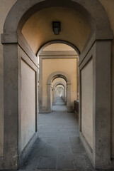 Fototapeta premium Ponte Vecchio and Lungarni whithout people Ponte vecchio senza persone