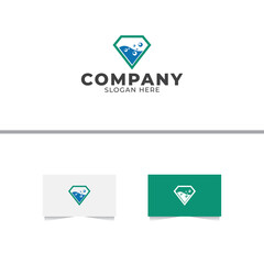 Diamond Laundry Logo Design Vector Template