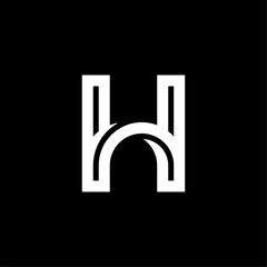 Bended Line Letter Logotype H