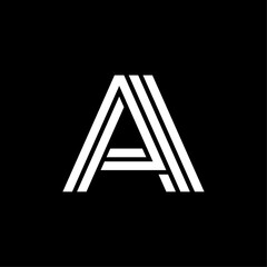 Triple Double Line Letter Logotype A